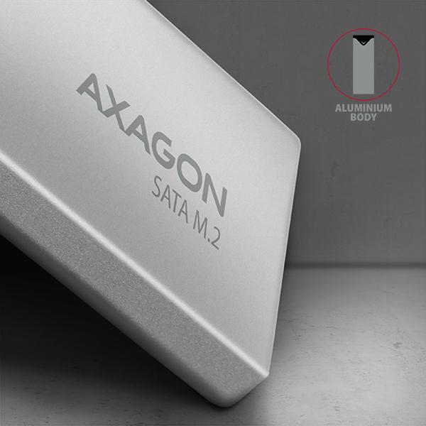 Actual product image Axagon EEM2-U3C - SSD Enclosure - M.2 - M.2 - SATA - 5 Gbit/s - USB Connectivity - Weak (M.2)