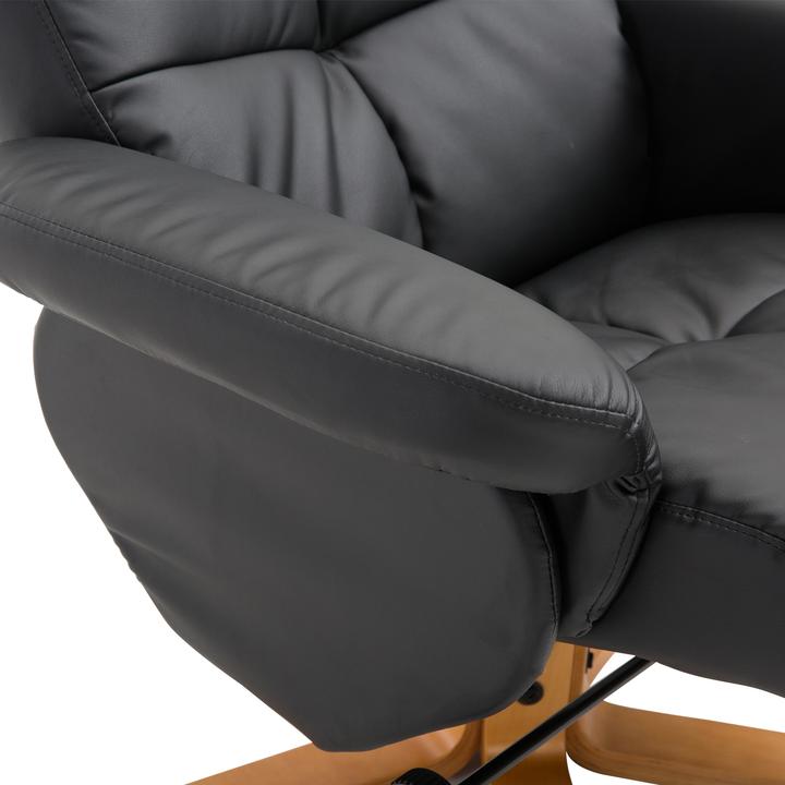 Actual product image Homcom Relaxsessel mit Hocker Holz, Kunstleder Schwarz