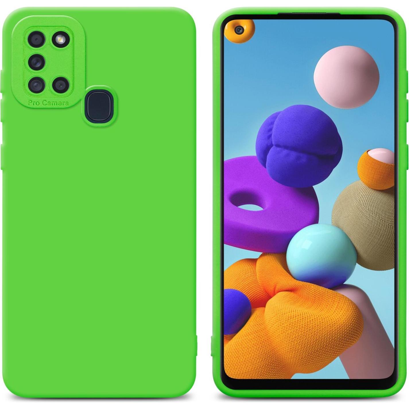 Cadorabo Hülle für Samsung Galaxy A21s im TPU Fluid LM162 Style (Samsung Galaxy A21s), Smartphone Hülle, Grün