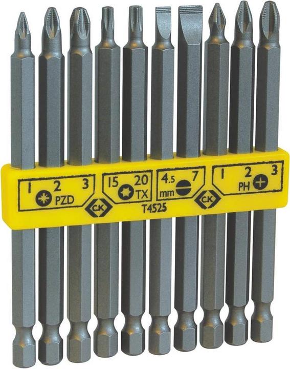 Produktbild C.K Magma Bit-Set 10teilig T4525 Schlitz (4, 5 & 7mm, PZ, TX, PH)