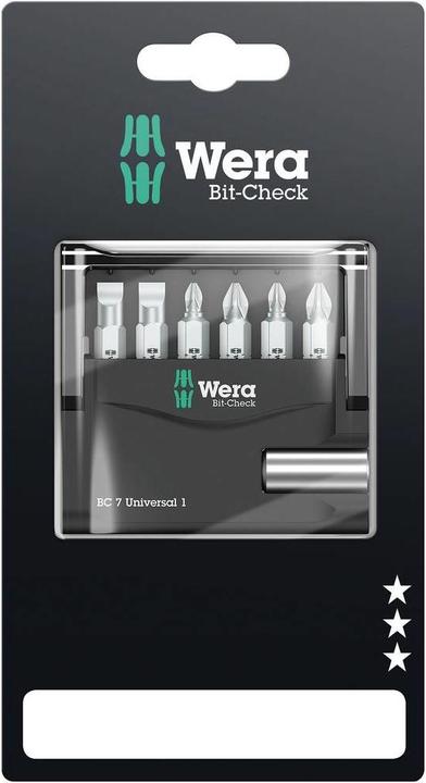 Produktbild Wera Bit-Check 7 Universal 1 SB (Kreuz Phillips PH, Kreuz Pozidriv PZ)