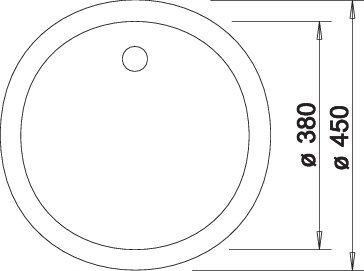 Actual product image Blanco Rondo Silgranit (Top-mounted sink, 45 cm, 45 cm)