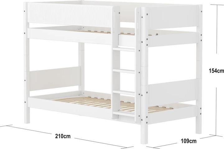 Image du produit Flexa Lit superposé White avec rainures (90 x 200 cm)