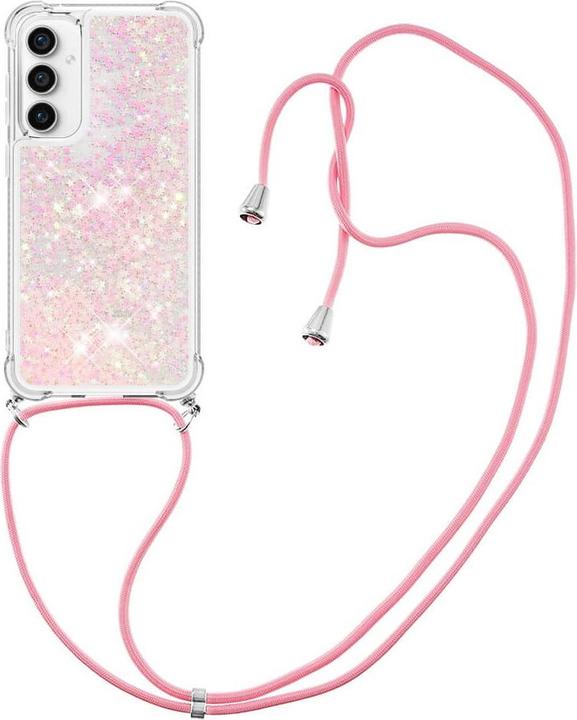 Immagine prodotto Cover-Discount Galaxy S23 FE - Cover glitterata con cordino rosa (Samsung Galaxy S23 FE)