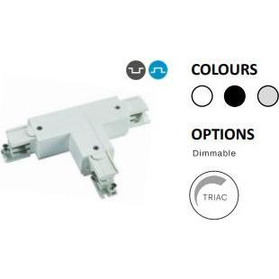 Powergear, Accessori per illuminazione, 3PH T Verbinder, RECHTS 1 ZU RECHTS 2 UMSCHALTBAR, Weiss