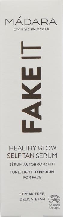 Actual product image Madara Self Tan Milk FAKE IT Healthy Glow Self Tan Serum "Màdara self tanner for the face". (Self tanning foam, 30 ml)
