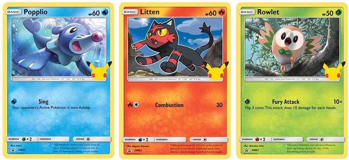 Actual product image Pokémon 25th Anniversary Alola Starters 3 Pack Jumbo Promos (EN) (English, Booster Pack)