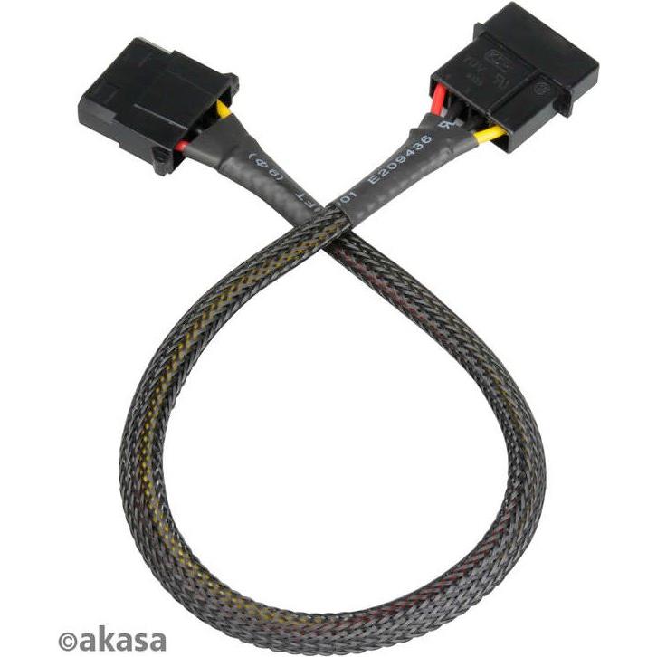 Thumbnail - Akasa 4-Pol Molex Verlängerung gesleevt - 30cm black, Interne Kabel (PC)