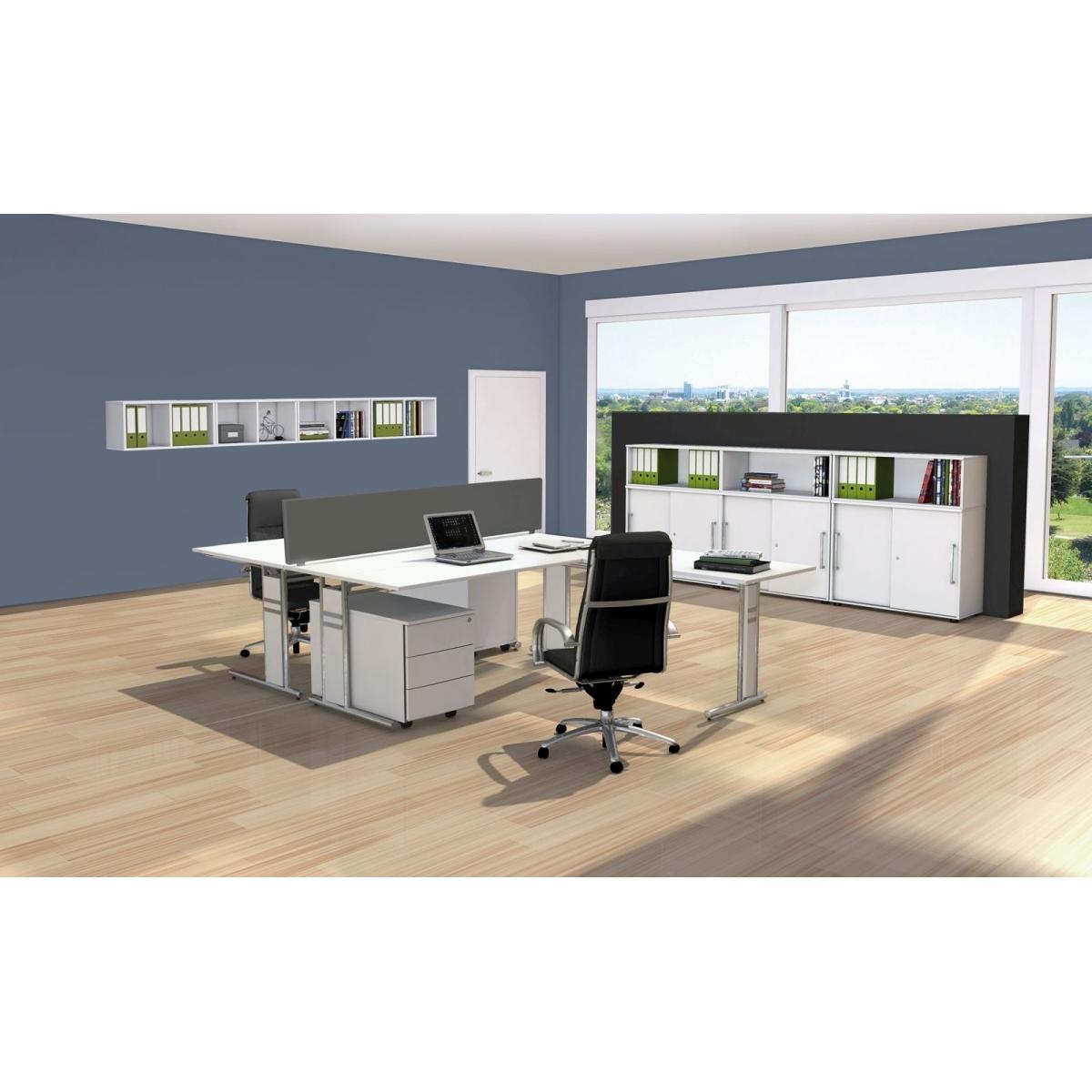 Thumbnail - Kerkmann, Schreibtisch, Schreibtisch Form4 160 C-Fuss-Gestell 160x80x68-82cm / Anbau 100x60cm wenge
