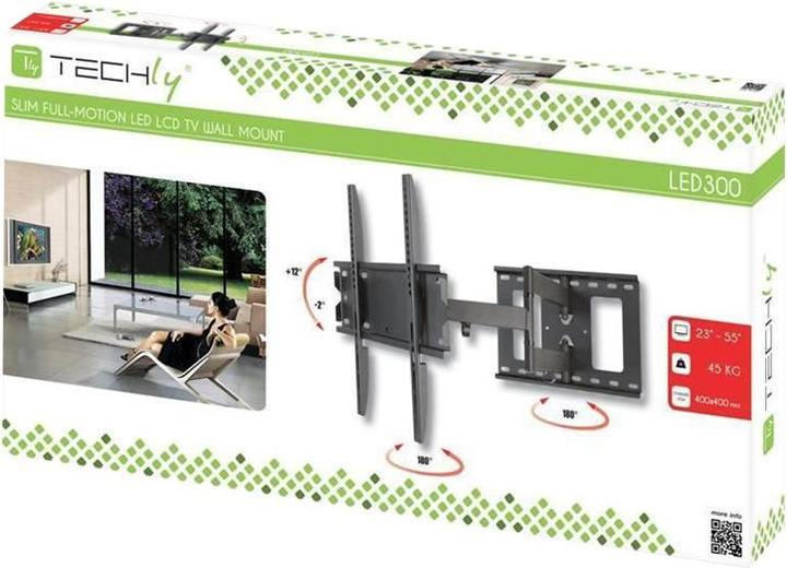 Actual product image Techly Bracket for LCD display - Black - Screen size: 58.4-139.7 cm (23"-55") (Wall, 55", 45 kg)