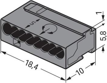 Actual product image Wago Push wire terminal block,8 way