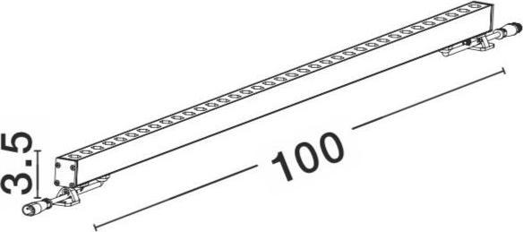 Produktbild Nova Luce WALL WASHER LED Wandstrahler Nickel 15W IP67 Warmweiss 100x2,5x3,5cm 9011102 (IP67)