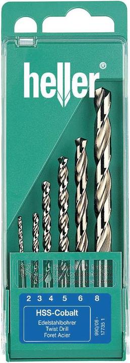 Produktbild Heller HSS Metall-Spiralbohrer-Set 6t (8 mm, 4 mm, 5 mm, 6 mm, 3 mm, 2 mm)