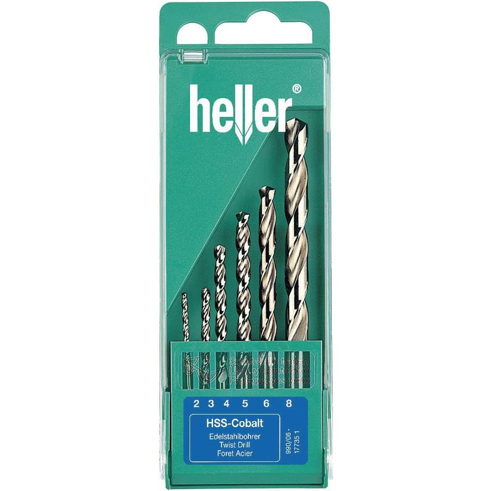 Heller, Bohrereinsatz, HSS Metall-Spiralbohrer-Set 6t (8 mm, 4 mm, 5 mm, 6 mm, 3 mm, 2 mm)