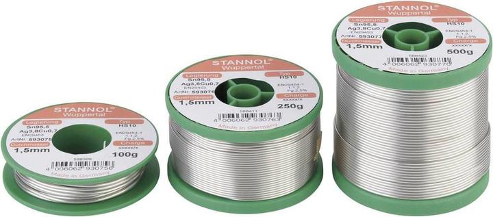 Actual product image Stannol Solder, lead-free coil HS10 2 (Soldering Coil Kit)