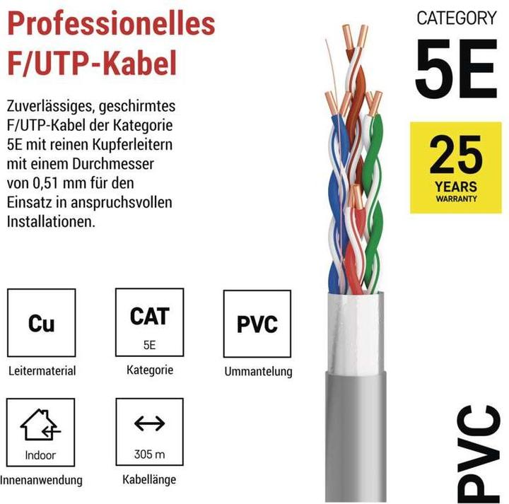 Immagine prodotto Emos Cavo dati FTP 5E, 305m (CAT5e, 305 m)