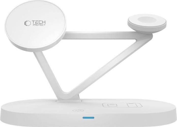 Produktbild Tech-Protect QI15W-A41 3in1 Wireless Charger with MagSafe for Apple Devices - White (15 W)