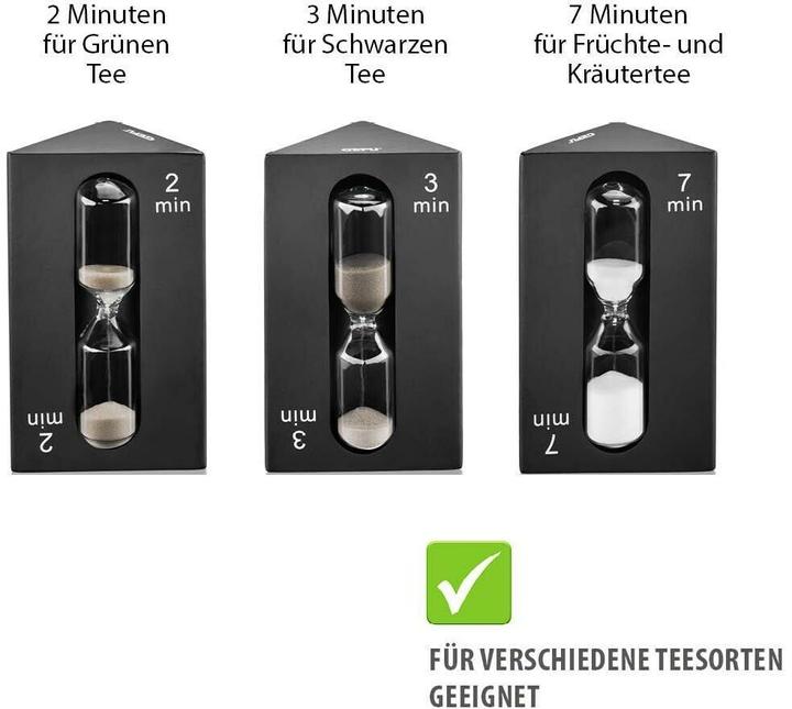 Produktbild GEFU Tee-Sanduhr Sando Schwarz/Transparent, Materialtyp: Glas