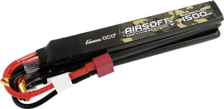 Image du produit Gens Ace 25C 1500mAh 3S1P 11.1V Nunchuck 3X Airsoft Gun Lipo Battery with T Plug (11.10 V, 1500 mAh)