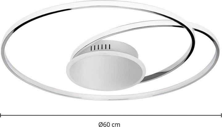 Produktbild Lindby Dorle LED-Deckenleuchte, chrom, Ø 60 cm (2980 lm)