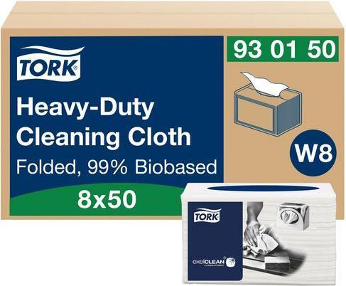 Immagine prodotto Tork Salviette detergenti extra forti bianche W8 8 x 50 salviette 930150 Qtà 400 pezzi (400 pz.)