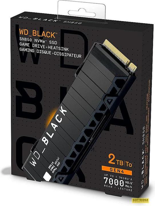 Produktbild WD Black SN850 NVMe 2TB Heatsink (2000 GB, M.2 2280)