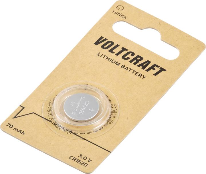 Immagine prodotto Voltcraft LM1620 Pila a bottone CR 1620 Litio 70 mAh 3 V 1 pz. (1 pz., CR1620, 70 mAh)