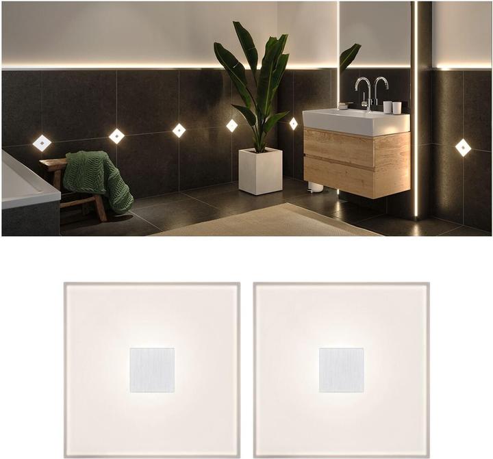 Immagine prodotto Paulmann Set base di piastrelle quadrate LumiTiles (Bianco caldo, 1 cm, Interno)