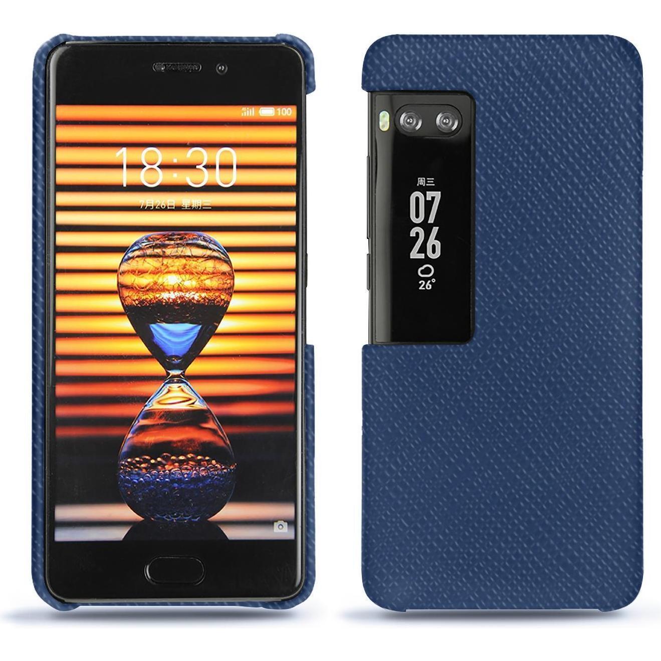 Noreve Lederschutzhülle (Meizu Pro 7), Smartphone Hülle, Blau