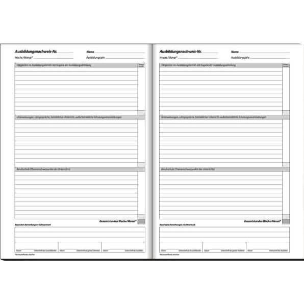 Thumbnail - Sigel, Formular, Formularbuch "Ausbildungsnachweis", A4, 28 Blatt (28 x)