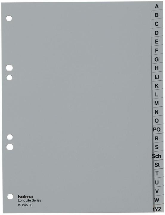 Kolma Register A5 high superstrong A-Z 24 pieces grey