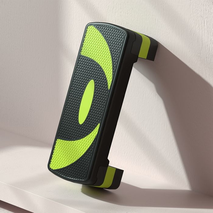 Immagine prodotto Swisshandel24 Steppbrett Aerobic-Stepper höhenverstellbar mit 3 Stufen (10/15/20 cm) Grün