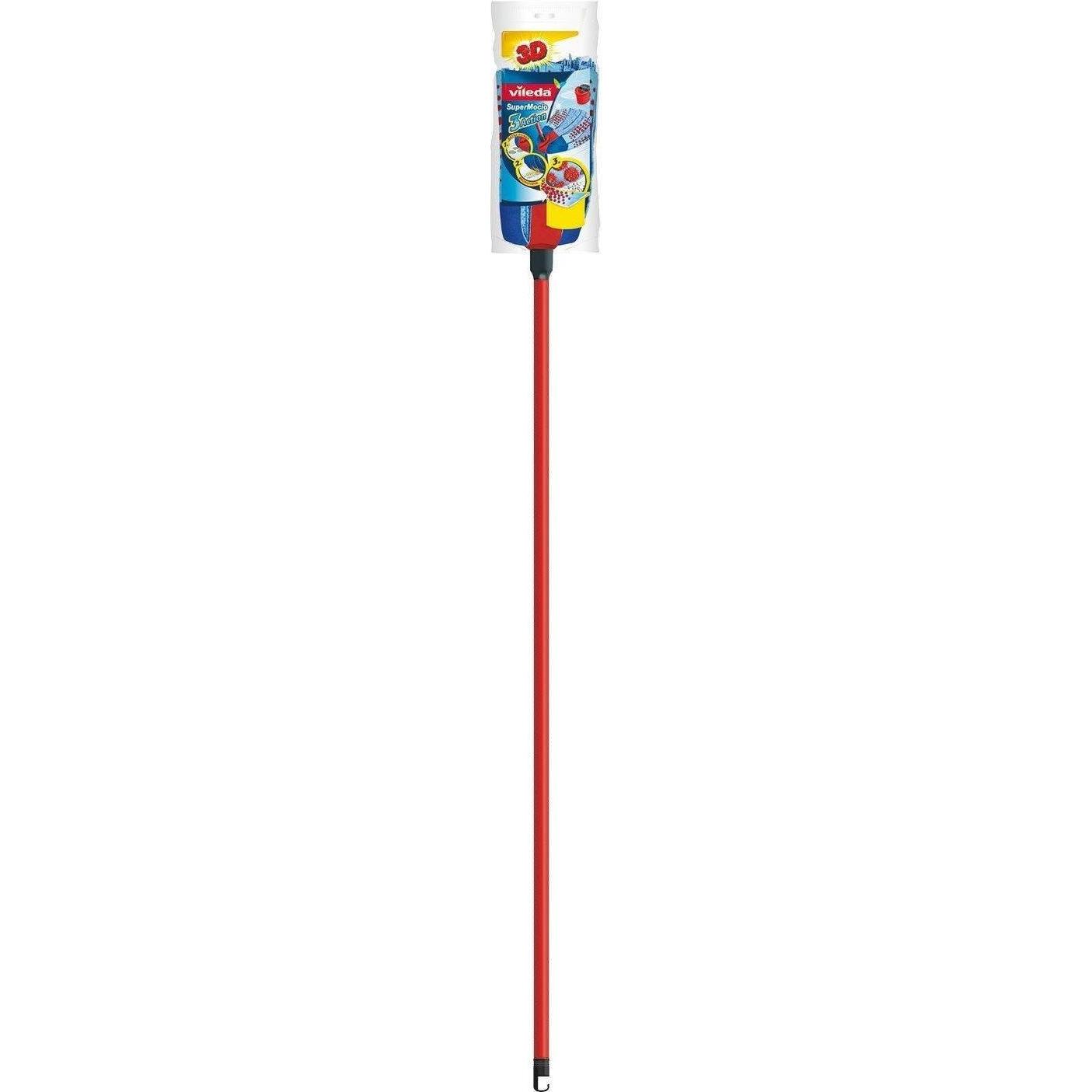 Vileda Wischmop SuperMocio inkl. Stiel, Reinigungsutensil, Blau, Rot