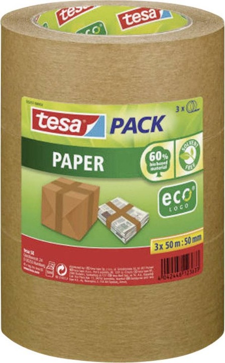 Actual product image tesa Tesapack 3x PAPER ecoLogo packing tape (50 mm)
