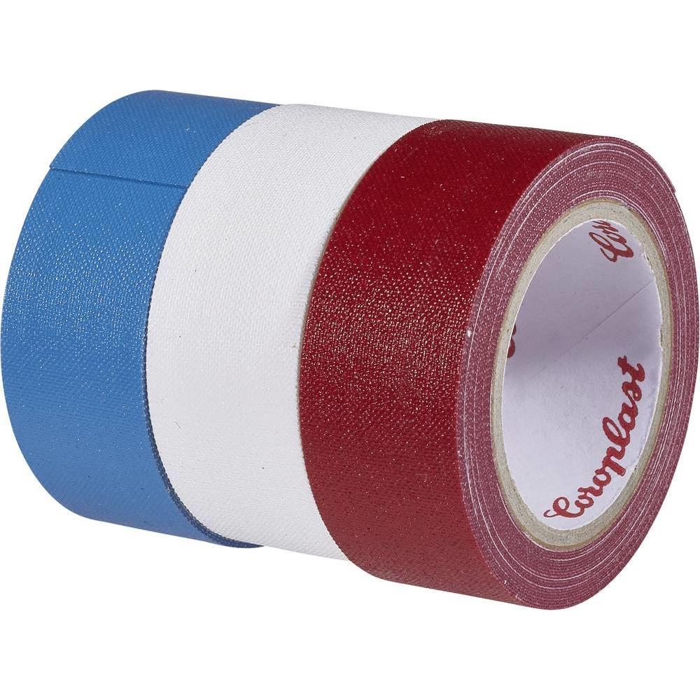 Coroplast, Klebeband, Gewebeklebeband Blau, Rot, Wei (19 mm)