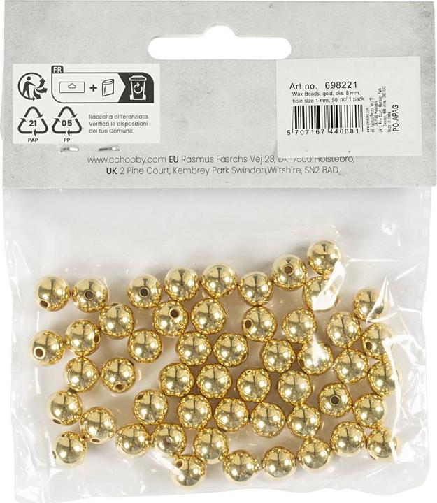 Image du produit Creativ Company Perles or, 50 pièces.
