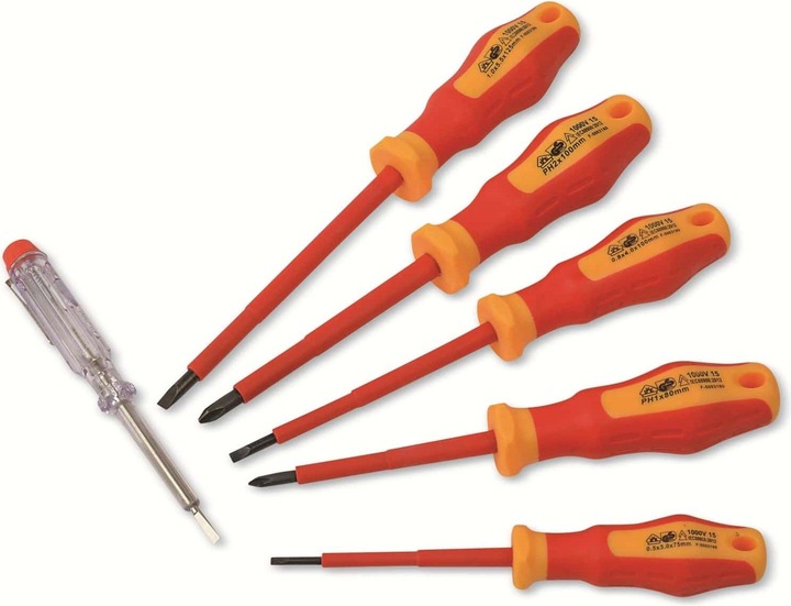 Mannesmann VDE Screwdriver set 6 pieces (Slotted screws, Phillipps cross recess (PH))