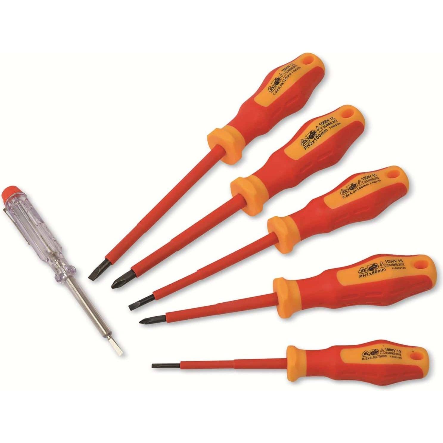 Mannesmann, Schraubenzieher, VDE Schraubendreher-Set 6teili (Schlitzschrauben, Phillipps-Kreuzschlitz (PH))