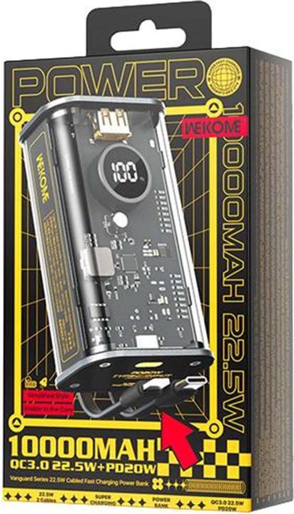 Actual product image Wekome Power bank Fast Charning with inte (10000 mAh, 20 W, 37 Wh)