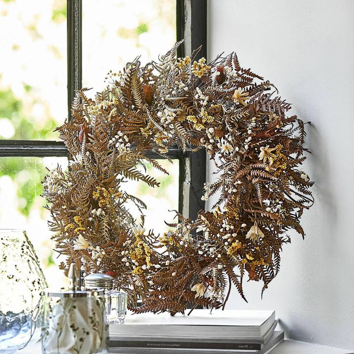 Image du produit Loberon Couronne de fleurs séchées Evique marron/jaune (45 cm)