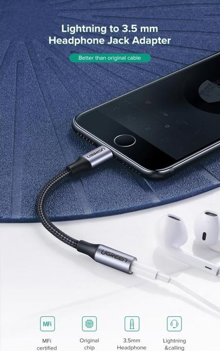 Produktbild Ugreen Lightning to 3.5mm Jack Adapter (Lightning, 3.5mm Buchse)