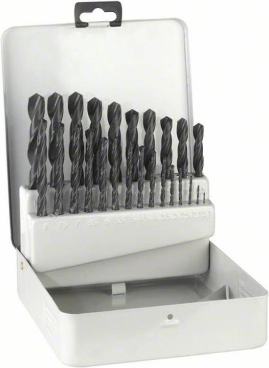 Produktbild Bosch Professional Zubehör HSS Metall-Spiralbohrer-Set 25 (1.0, 1.5, 2.0, 2.5, 3.0, 3.5, 4.0, 4.5, 5.0, 5.5, 6.0, 6.5, 7.0, 7.5, 8.0, 8.5, 9.0, 9.5, 10.0, 12.5 mm, 10.5 cm, 13.0 mm, 11.5 cm, 11.0 mm, 12.0 mm)