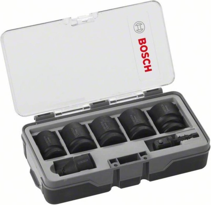 Produktbild Bosch Professional Zubehör Steckschlüssel-Set, 7-tlg., 13–24 mm (24 mm, 13 mm, 21 mm, 19 mm, 17 mm)