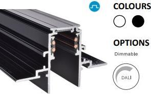 Image du produit Powergear 48V EINBAUSCHIENE, Schwarz, 2 meter