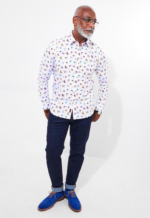 Actual product image Joe Browns Butterfly Print Contrast Trim Shirt (S)