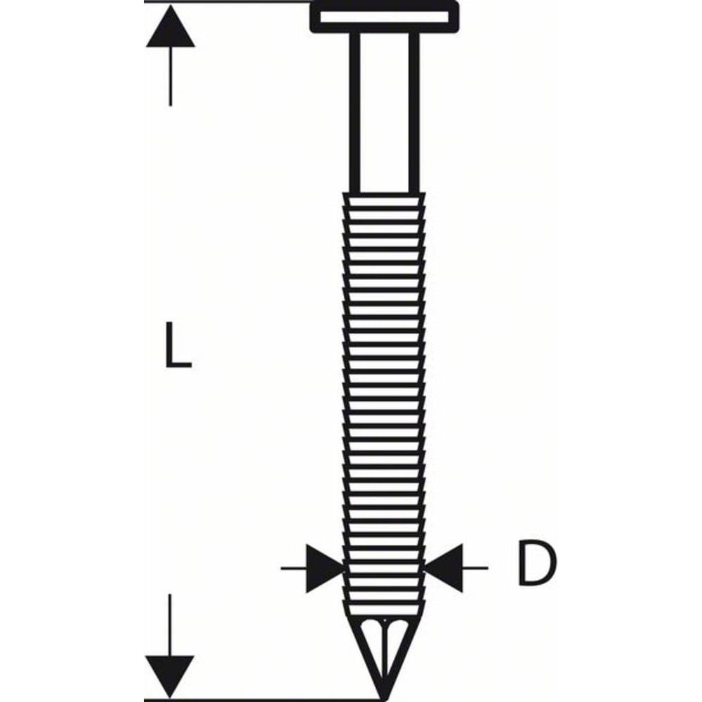 Bosch Professional Zubehör, Tackerklammern + Tackernägel, Rundkopf-Streifennagel SN21RK 65RHG 2,8 mm, 65 mm, feuerverzin...