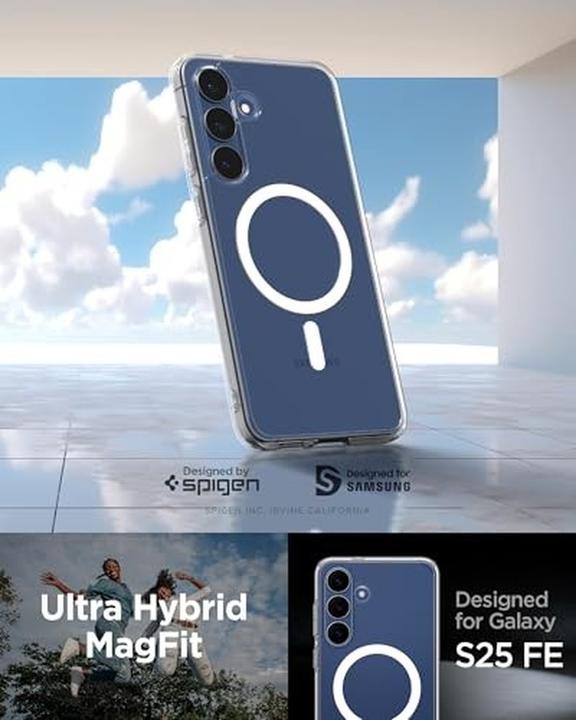 Actual product image Spigen - Ultra Hybrid MagSafe - Samsung Galaxy S25 FE - Clear / White (Samsung Galaxy S25 FE)