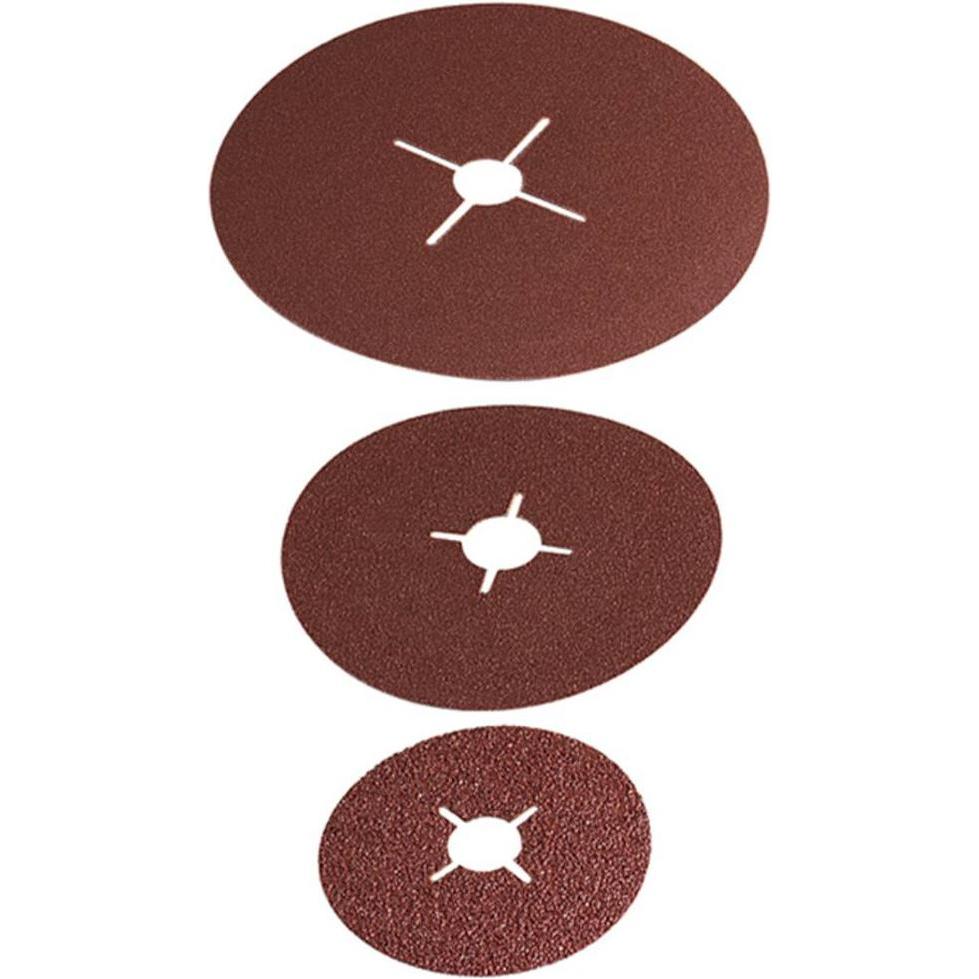 wolfcraft, Schleifmittel, Fiberschleifscheiben-Set für Metall, Ø 115 mm, 20-tlg (24, 40, 60, 100)