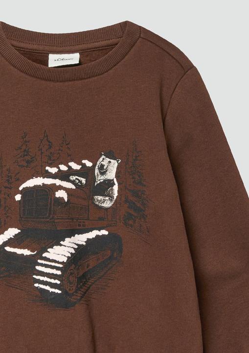 Produktbild s.Oliver Sweatshirt Sweatshirt mit Frontprint und kuscheliger Innenseite (140)