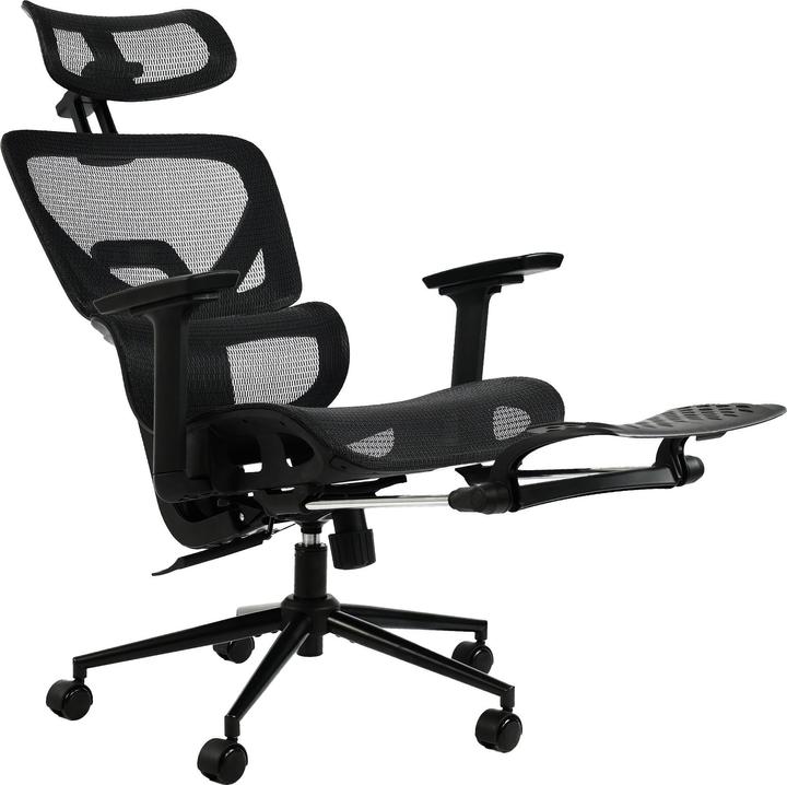 Immagine prodotto CLP Sedia da ufficio Beresford ergonomica con poggiapiedi rivestimento in rete traspirante